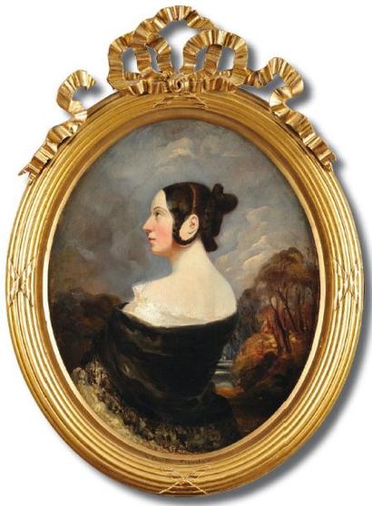 ROQUEPLAN Camille Joseph Etienne (Mallemort 1803 - Paris 1855) « Portrait de la comtesse...