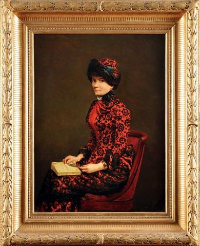 THIVET Antoine Auguste (actif à Paris au XIXème siècle) « Portrait de Jeanne Rozerot...