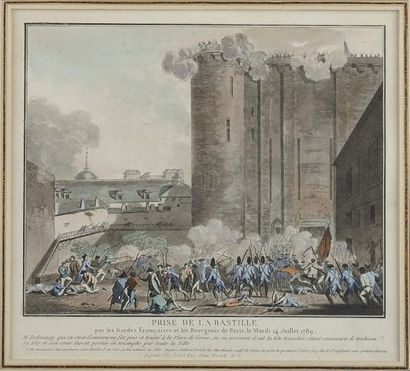 null « Prise de la Bastille par les Gardes françaises. Le 14 juillet 1789» Gravure...