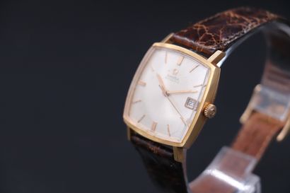  OMEGA Automatic Ref: BB162/3501 Square-shaped men's watch in 18K yellow gold on...