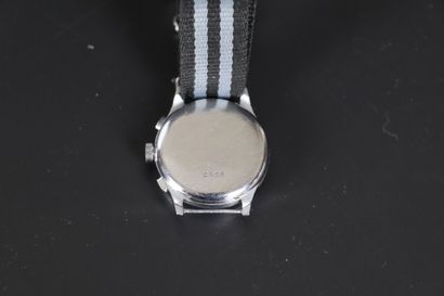 null AIRAIN valjoux 22. Around 1950. Steel military type wristwatch with chronograph....