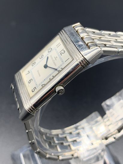 null JAEGER LECOULTRE Reverso Ref 250.8.86 Franc-maconical watch. Steel bracelet....