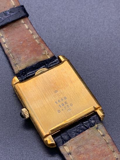  DELANEAU Circa 1970 Ref 1648 Ladies 18K gold bracelet watch. Gold case decorated...