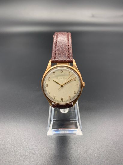  INTERNATIONAL WATCH CO Around 1960. Men's wristwatch in 18K pink gold, cream dial...