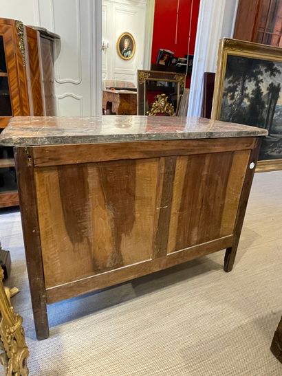null Veneer and marquetry COMMODE opening in front by four drawers on three rows....