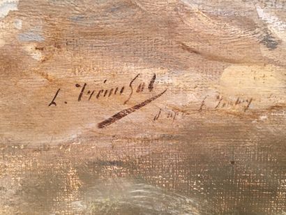null ECOLE FRANCAISE du XIXe siècle Tempête en mer Oil on canvas (rentoilé) Signed...