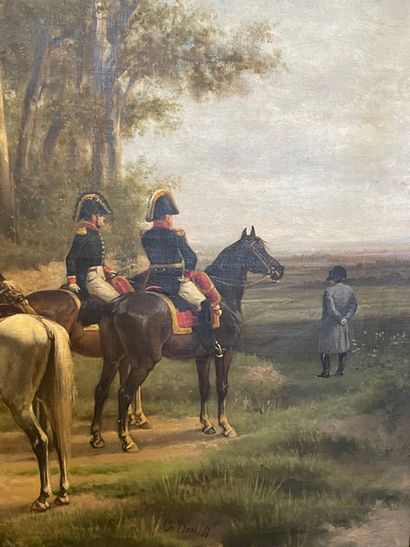 null Charles BOMBLED (1862-1927) Napoleon and his officers Oil on canvas Signed lower...