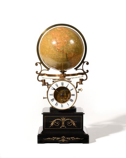 null Cosmographic PENDULE of Mouret End of the 19th century. Important bronze and...