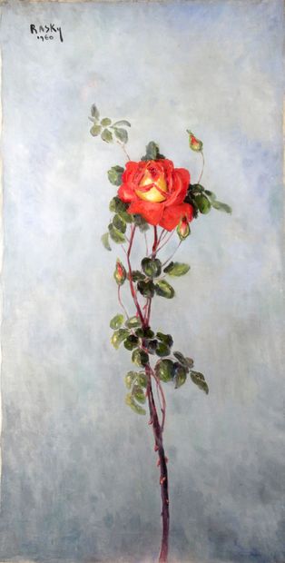 null MARIE-MADELEINE DE RASKY (1897-1982) Suspense (Bouquet de fleurs), 1960 Huile...