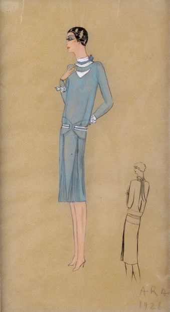 null ARA (Actif vers 1925-30) Modèles de robes et manteaux, vers 1926-29 Suite de...