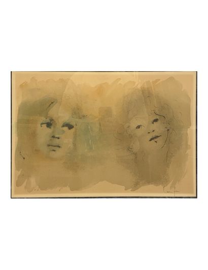 null LÉONOR FINI (1907-1996) The Girls Lithograph Signed and marked "EA" 36 x 52...