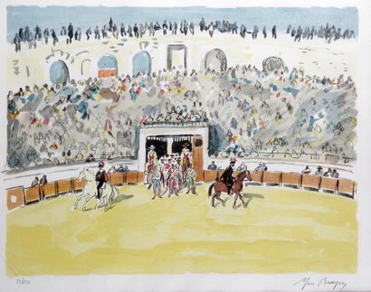 null YVES BRAYER (1907-1990) Dans les arènes Lithographie Signé et numéroté 35/250...