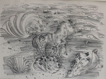 null RAOUL DUFY (1877-1953) Sea Horse and Shell Lithograph Edition 93/150 Signed...