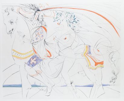 null SALVADOR DALI (1904-1989) Dejanire et le centaure Nessus Lithographie Signé...