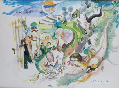 null LUDWIG KLIMEK (1912-1992) Watercolour and gouache Signed and dated 67 lower...
