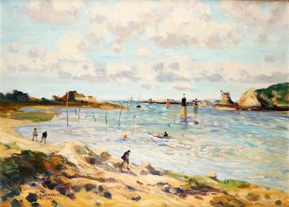 null GASTON SEBIRE (1920-2001) Bretagne, la crique Oil on canvas Signed lower left,...