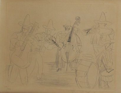 null RAOUL DUFY (1877-1953) Les Musiciens, 1951 Lithograph Ed. 115/150 Signed lower...