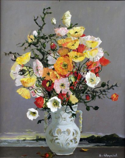 null GEORGE CHEYSSIAL (1907-1997) Bunch of poppies Oil on canvas Signed lower right...