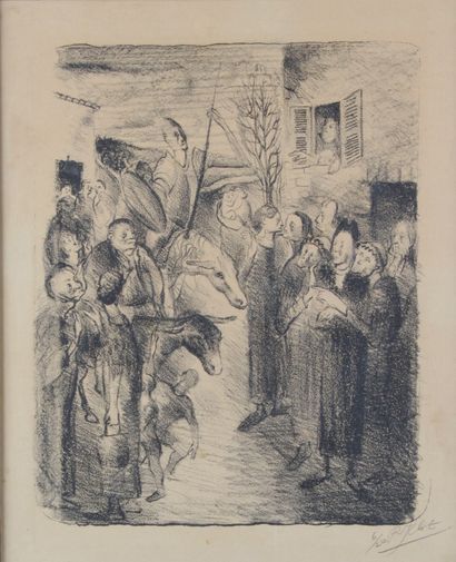null RENÉ JEAN CLOT (1913-1997) Entry of Christ into Jerusalem Lithograph Signed...