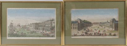 null SET of six optical views: THE CUSTOMS OF LONDON - AMSTERDAM VIEW - HOTEL DE...