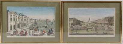 null SET of six optical views: THE CUSTOMS OF LONDON - AMSTERDAM VIEW - HOTEL DE...