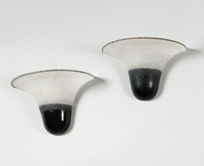 null ALFREDO BARBINI (1912-2007) à Murano Paire de verres d’appliques de forme tulipe...