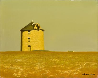 null JEAN-YVES COULIOU (1916-1995) Vieux Moulin à Belle-Isle Huile sur toile Signé...