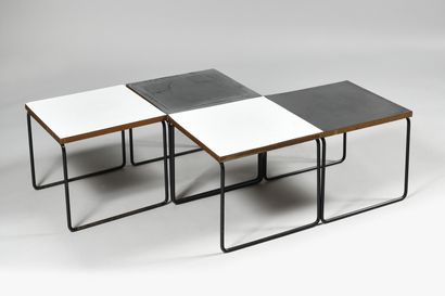 null PIERRE GUARICHE (1926-1995) STEINER Publisher Suite of four lounge tables with...