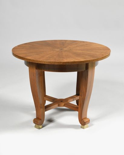 null JULES LELEU (1883-1961) for Maison LELEU Small pedestal table with circular...