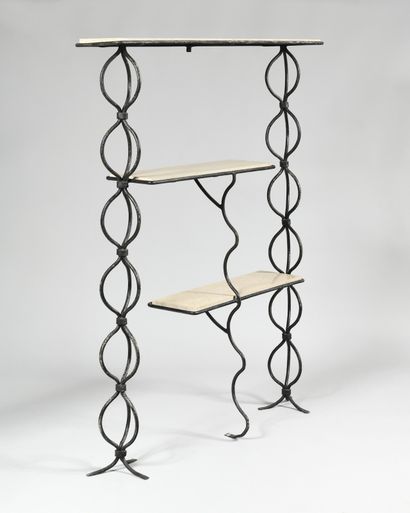 null CONTEMPORARY WORK In the taste of JEAN ROYERE High wall shelf in wrought iron...