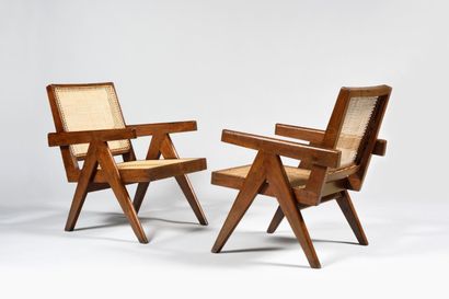 null 
PIERRE JEANNERET (1896-1967)

Easy chairs, Chandigarh, vers 1955

Paire de...