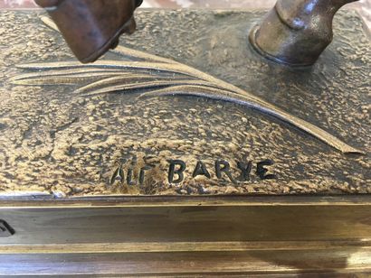 null Alfred BARYE (1839-1895) Jeanne d'Arc Bronze à patine brune mordorée Cartel...