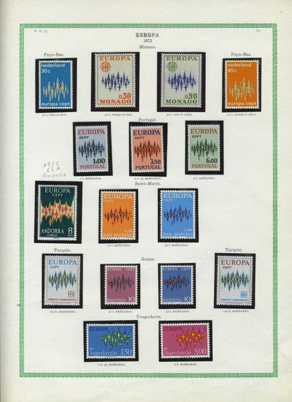  EUROPA Emissions 1956/2001 : Collection complète de timbres neufs, sans charnière,...