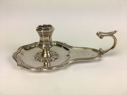 HAND CANDLEHOLDER in silver called 