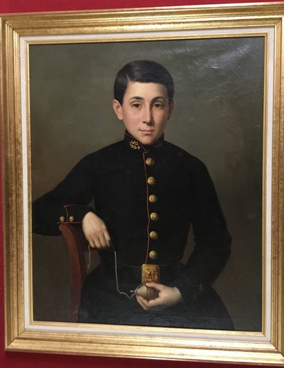 null 19th century FRENCH SCHOOL Young officer Oil on canvas 74 x 60 cm