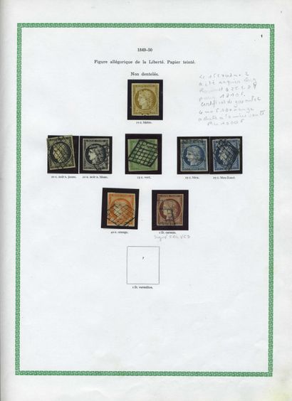  FRANCE POSTE – PA – TAXE - PREOS Emissions 1849/2000 : Collection de timbres oblitérés,...