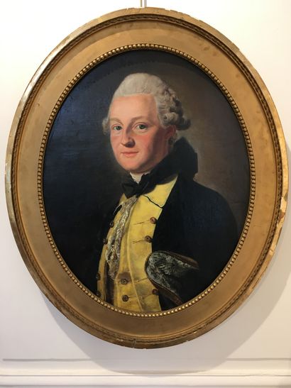  Alexandre ROSLIN (1718-1793) D'après Portrait en buste du Baron Carl Adam Wachtmeister...