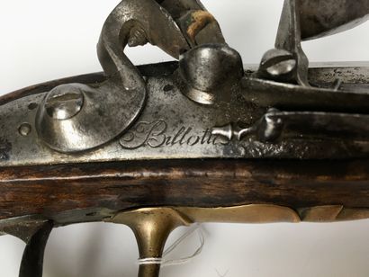 null PISTOLET A SILEX signé Billot ? Fin XVIIIe siècle Long. 27 cm