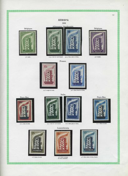 null EUROPA Issues 1956/2001 : Complete collection of mint stamps, without hinges,...