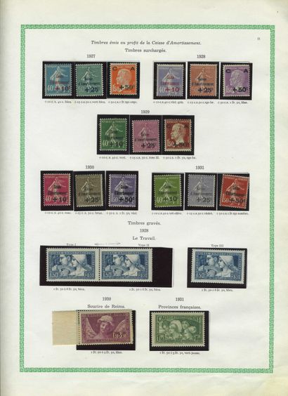  FRANCE POSTE – PA – TAXE – PREOS Emissions 1876/2000 : Collection de timbres neufs...
