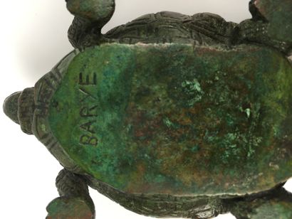 null Antoine Louis BARYE (1795 - 1875) D'après "Tortue N°2 (sans terrasse)" Bronze...