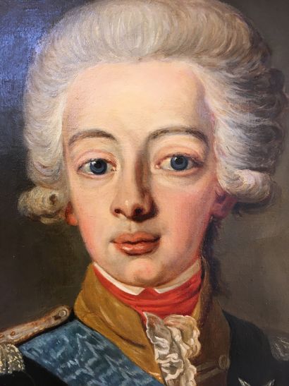 null ECOLE SUEDOISE dans le goût du XVIIIe siècle Portrait en buste du roi Gustav...