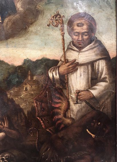 null ECOLE DE L'ITALIE DU NORD du XVIIeme siècle Vierge à l'Enfant avec saint Pierre,...