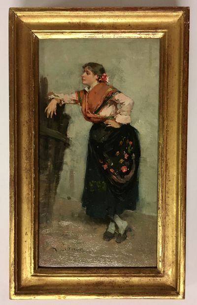 Lajos DEAK-EBNER (1850-1934) Femme au châle...
