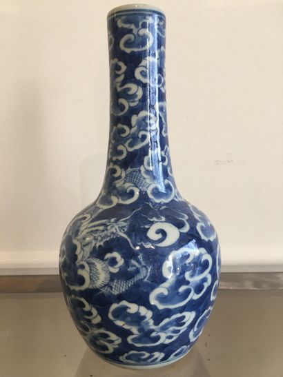 null CHINA for Vietnam Vase out of porcelain monochrome of blue of HUE, of form baluster...