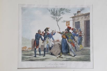 null 
D’après Charles Horace VERNET. « La vire d’un Soldat » suite de cinq lithographies...