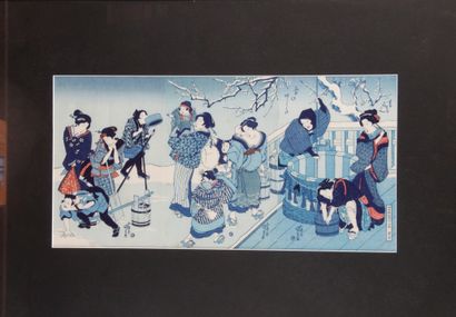 null d’après - Utagawa, Kunisada, (1786-1865) Une matinée après la neige ( Yuki no...