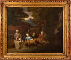 null École HOLLANDAISE vers 1640, entourage d'Albert Cuyp Portraits de quatre enfants...
