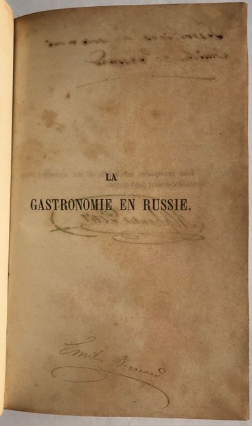 null PETIT ALPHONSE - AUTOGRAPHE

La gastronomie en Russie. Ed. typ. Cosson et Comp,...