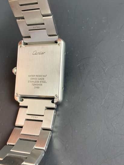 null CARTIER TANK SOLO - GT STEEL. Ref. 725434XX. Circa 2010. Rectangular steel watch,...